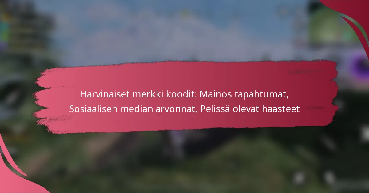 Harvinaiset merkki koodit: Mainos tapahtumat, Sosiaalisen median arvonnat, Pelissä olevat haasteet