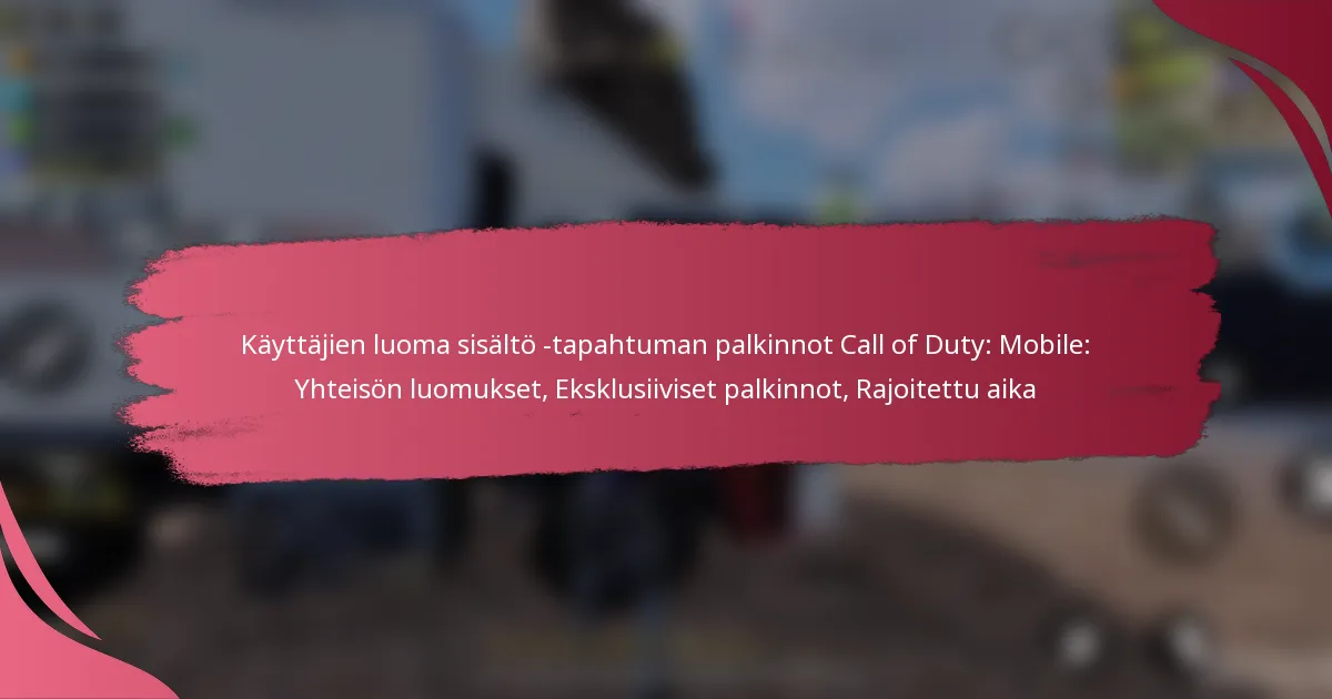 Käyttäjien luoma sisältö -tapahtuman palkinnot Call of Duty: Mobile: Yhteisön luomukset, Eksklusiiviset palkinnot, Rajoitettu aika