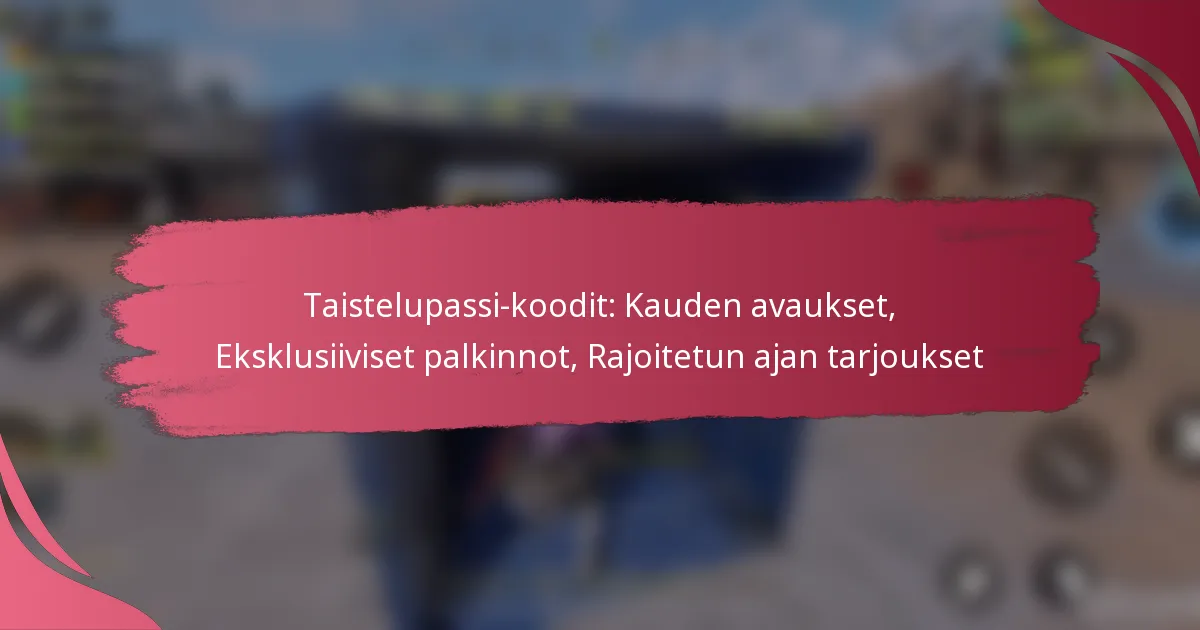 Taistelupassi-koodit: Kauden avaukset, Eksklusiiviset palkinnot, Rajoitetun ajan tarjoukset