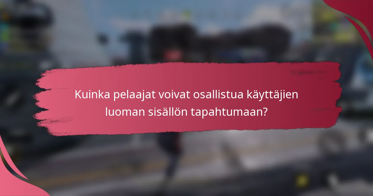 Kuinka pelaajat voivat osallistua käyttäjien luoman sisällön tapahtumaan?